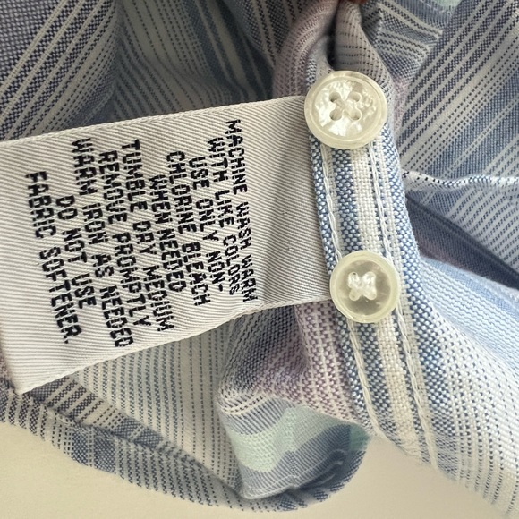 Cabin Creek Long Sleeve Striped Wrinkle Free Stain Repellant Button Front 10P - Picture 8 of 8